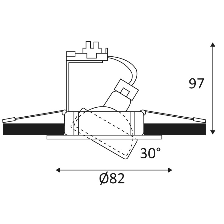Spot LED KSA1012 RX - GU10 - Orientable  - Fixation par ressorts