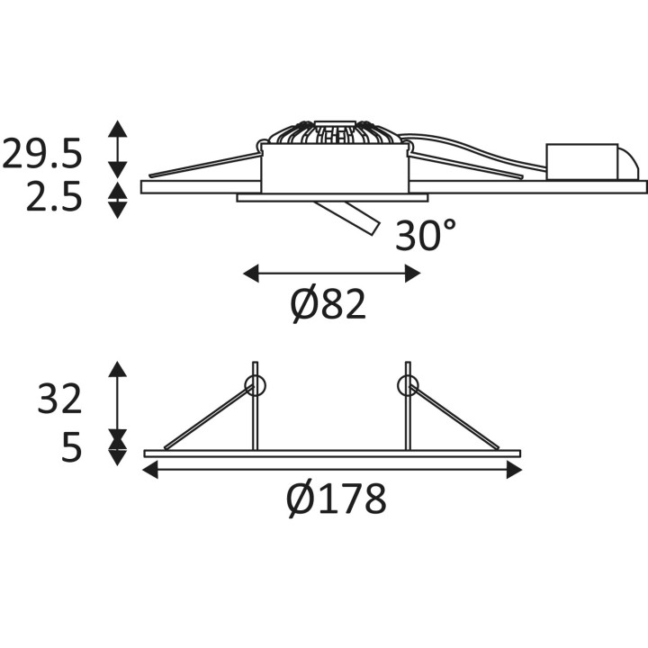 Spot LED  Lowy RDX - Orientable - 8W - Fixation facilitée, par ressorts