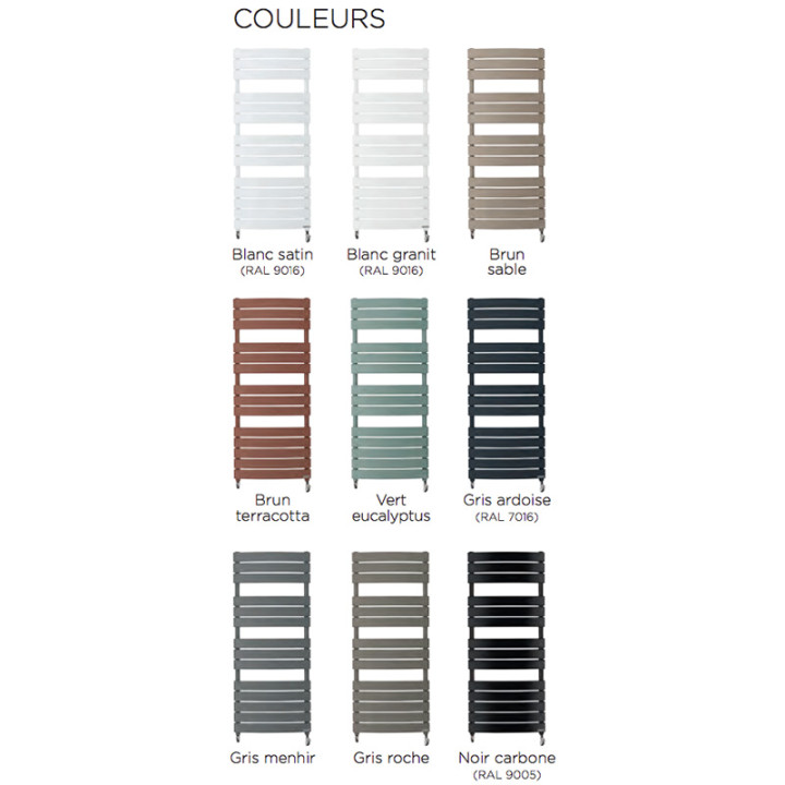 Radiateur sèche-serviettes eau chaude - Riviera - 960W - Gris ardoise