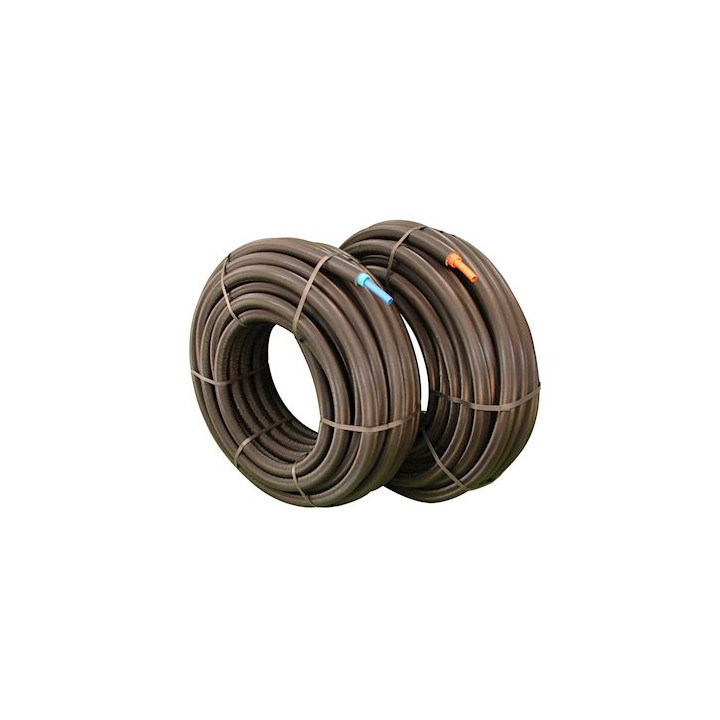Tube PER gainé isolé bleu 12x1,1-100m