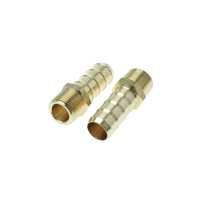 Raccord cannelé en laiton BSPT - 1/2" mâle - Droit