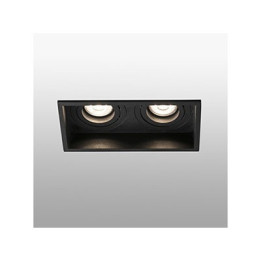 Lampe encastrable carré orientable Hyde - Noir - 2L - Sans ampoule - GU10
