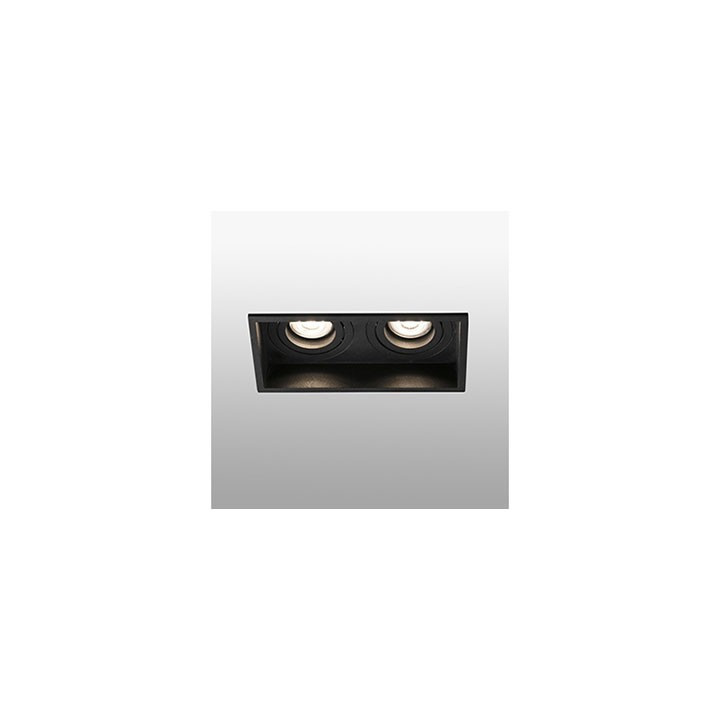 Lampe encastrable carré orientable Hyde - Noir - 2L - Sans ampoule - GU10