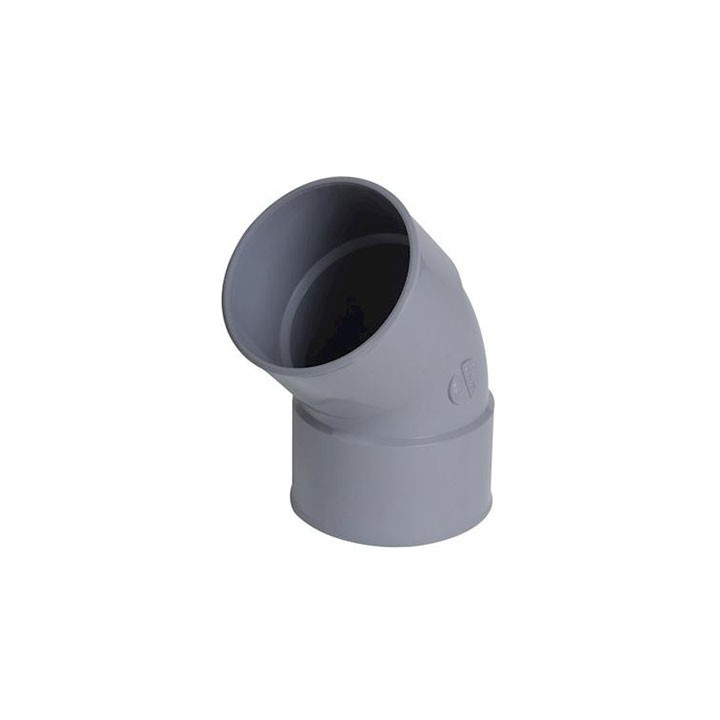 Raccord évacuation - Coude simple - Femelle femelle - 45° - 125mm