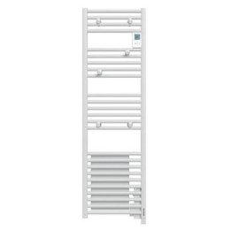 Sèche-serviettes électrique Doris -  300+1000W - Blant brillant - Étroit - Avec soufflerie