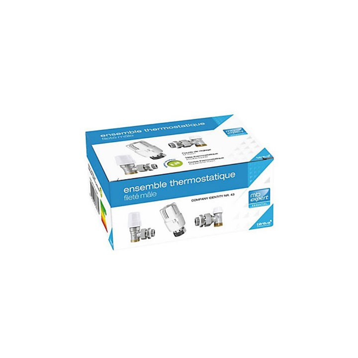 Ensemble robinetterie de chauffage thermostatique 15 x 21 - Fileté mâle