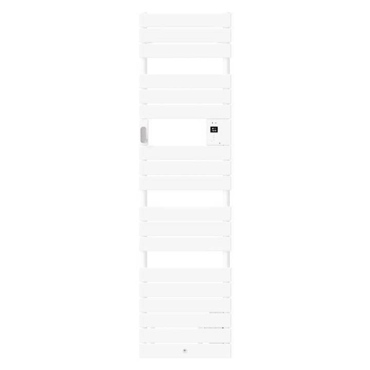 Radiateur sèche-serviettes électrique étroit Riviera 2 - Sans soufflerie - 500W - Blanc satin