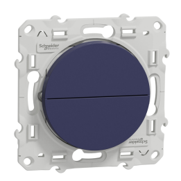 Bouton poussoir Odace pour volets roulants Schneider Electric - 6A - 2 touches montée descente - Cobalt