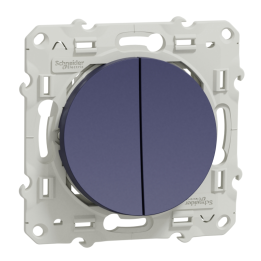 Va et vient + poussoir Odace Schneider Electric -10A - Cobalt