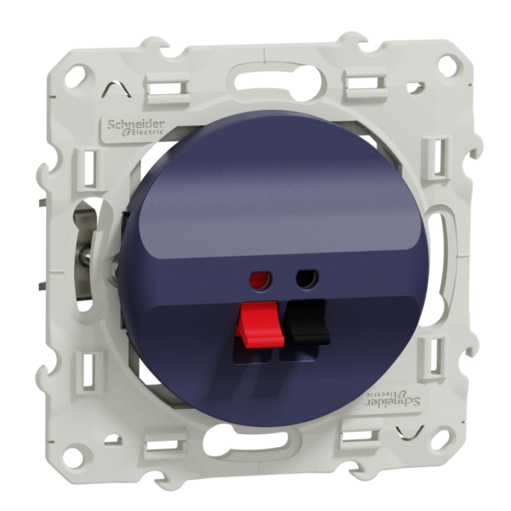 Prise haut parleur Odace Schneider Electric - 1 sortie - Cobalt