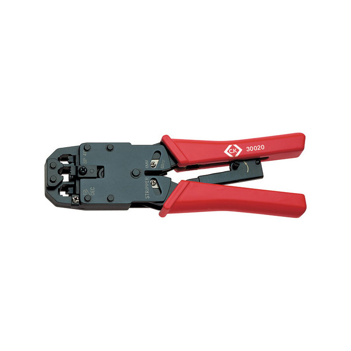 Pince à sertir à cliquet pour connecteurs modulaires CK outillage - Acier Carbone - 220mm