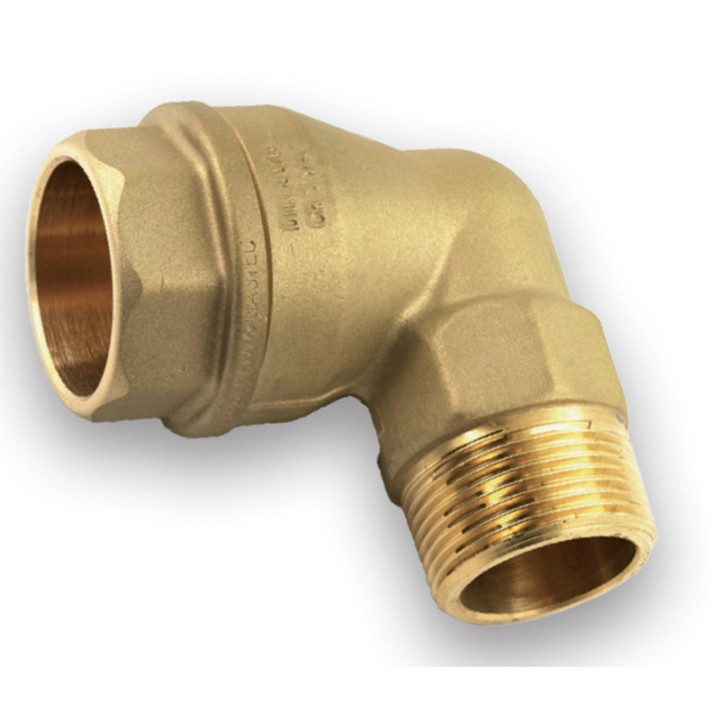 Raccord à compression laiton coude mâle 90° 25mm x3/4