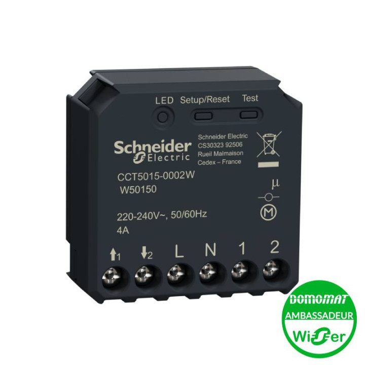 Dos Micromodule encastré pour volet roulant Wiser -  4A - Zigbee - Gris foncé