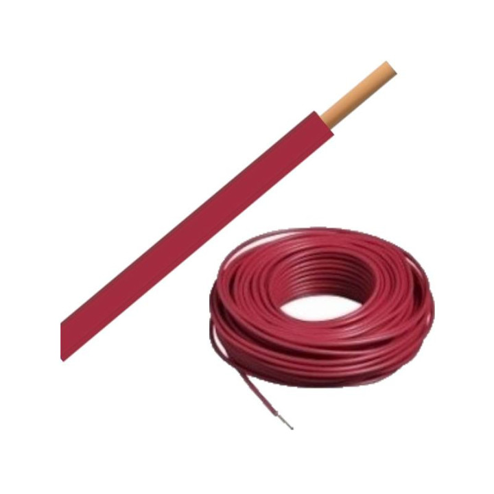 Bobine de Câble H07VU 1,5 mm² - 100 m - Rouge