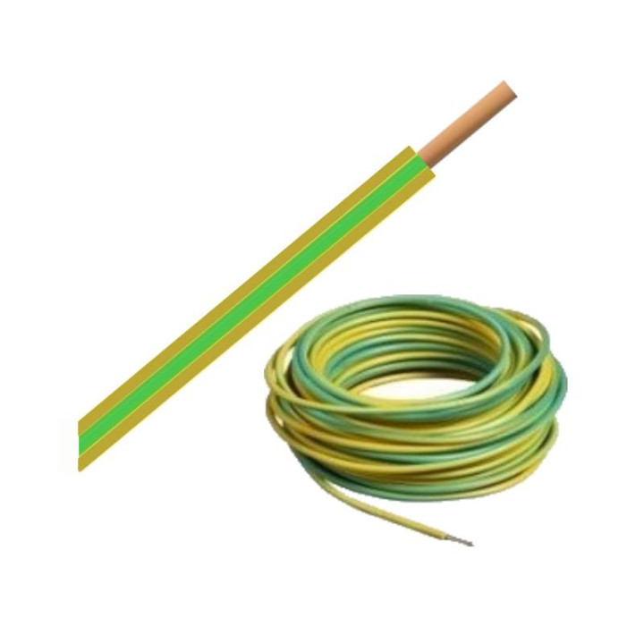 Bobine de Câble H07VU 1,5 mm² - 100 m - Vert/Jaune