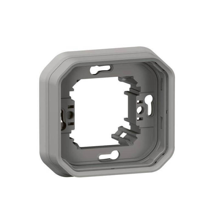 Support de plaque étanche Plexo Legrand - Pour montage encastré - 1 poste - Gris - 069683L