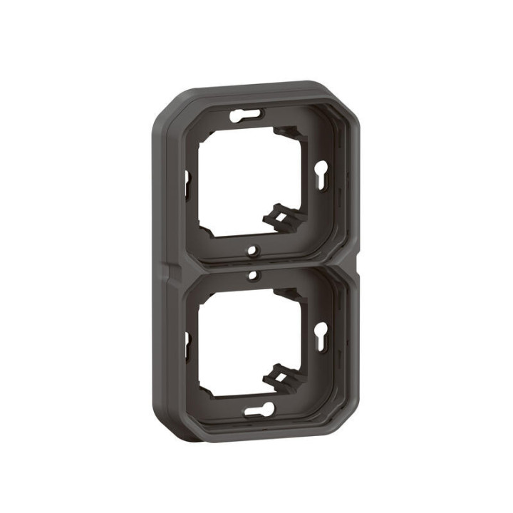 069607L - Support de plaque étanche Plexo Legrand - Pour montage encastré - 2 postes - Anthracite