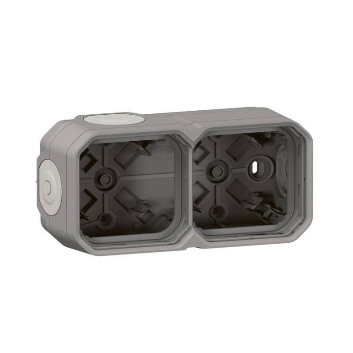 Boîtier étanche Plexo Legrand - Pour montage saillie - 2 postes - Gris - 069672L