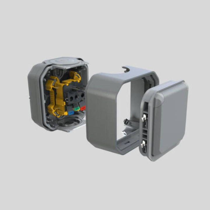 Schéma Boîtier étanche Plexo Legrand - Pour montage saillie - 1 poste - Gris - 069651L