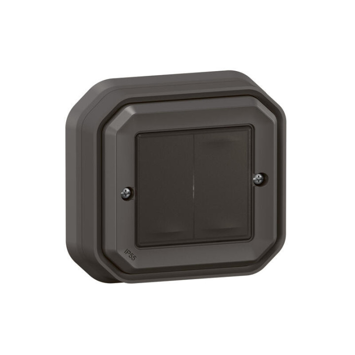 069836L - Commande double Self-e Plexo with Netatmo Legrand - Sans fil et sans pile - IP55 - Anthracite - Complet