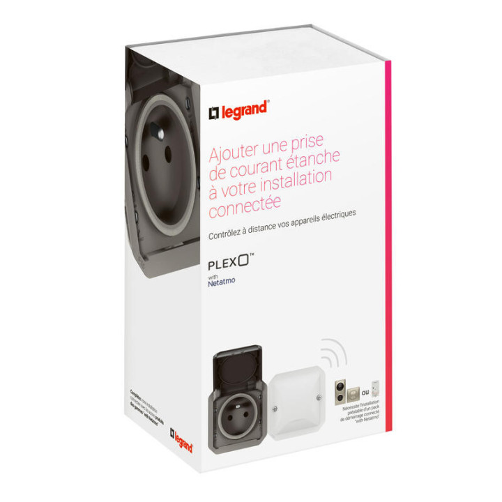 069892L - Prise de courant 2P+T connectée Plexo with Netatmo Legrand - à compléter avec un cadre saillie ou support encastré