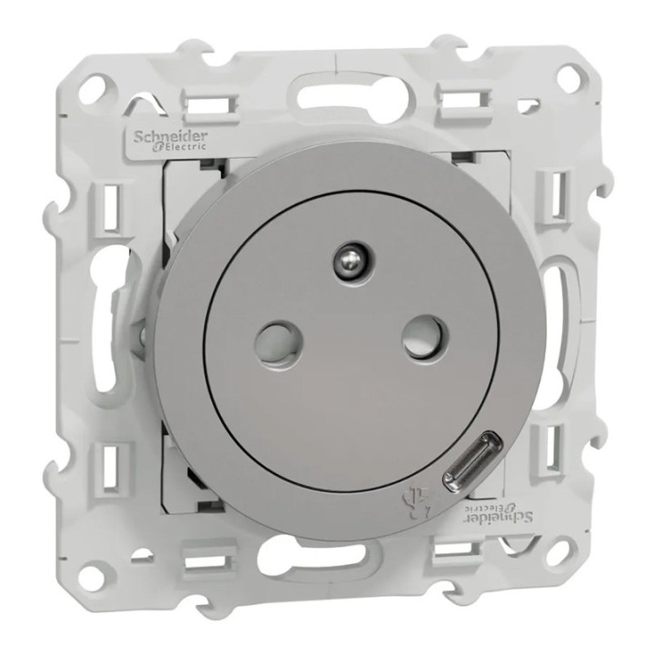 PRISE DE COURANT 2P+T + USB-C ALU ODACE