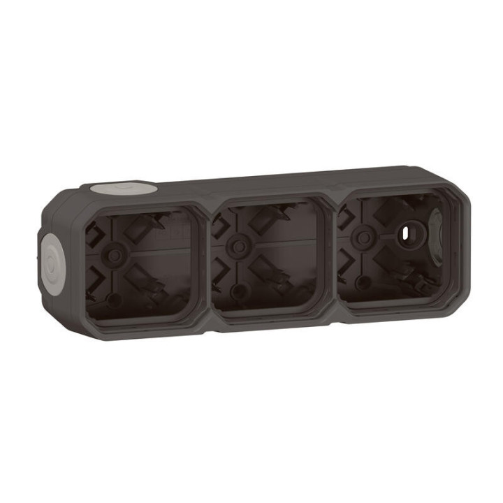 069603L - Boîtier étanche Plexo Legrand anthracite - 3 postes