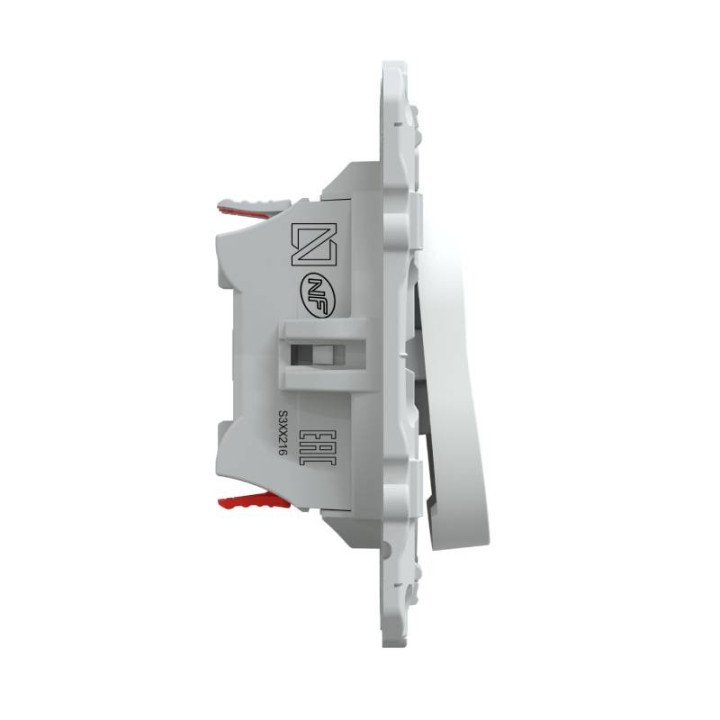 Double poussoir fermeture Ovalis Schneider Electric - 10 AX - faible profondeur