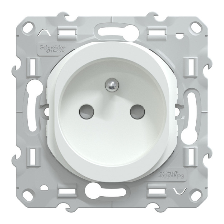 Prise de courant Ovalis Schneider - Encastrée - 16A - 250V - Intérieur - Blanc