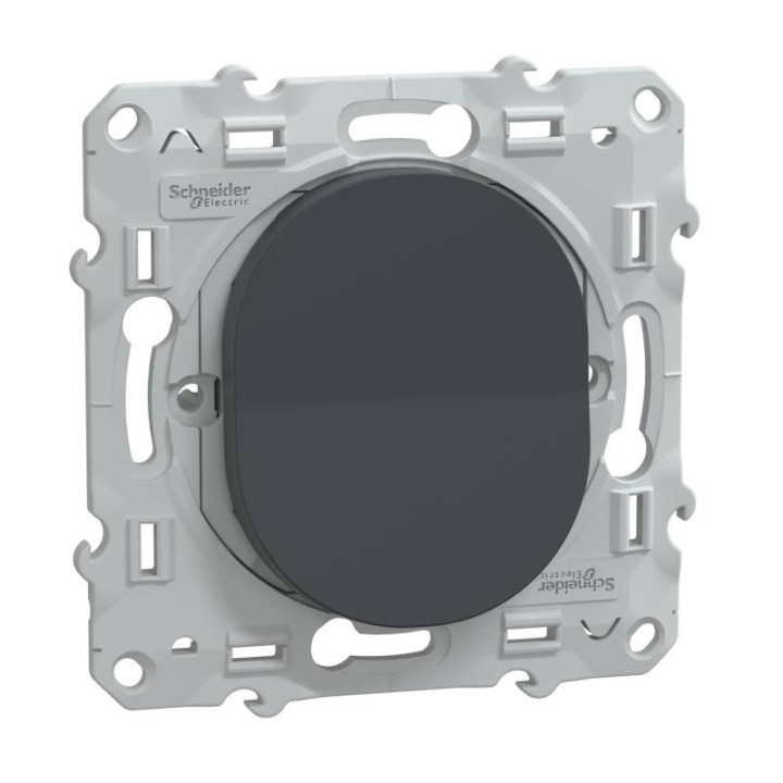 S340206 - Bouton poussoir à fermeture Ovalis Schneider Electric - livré avec enjoliveur et support de fixation