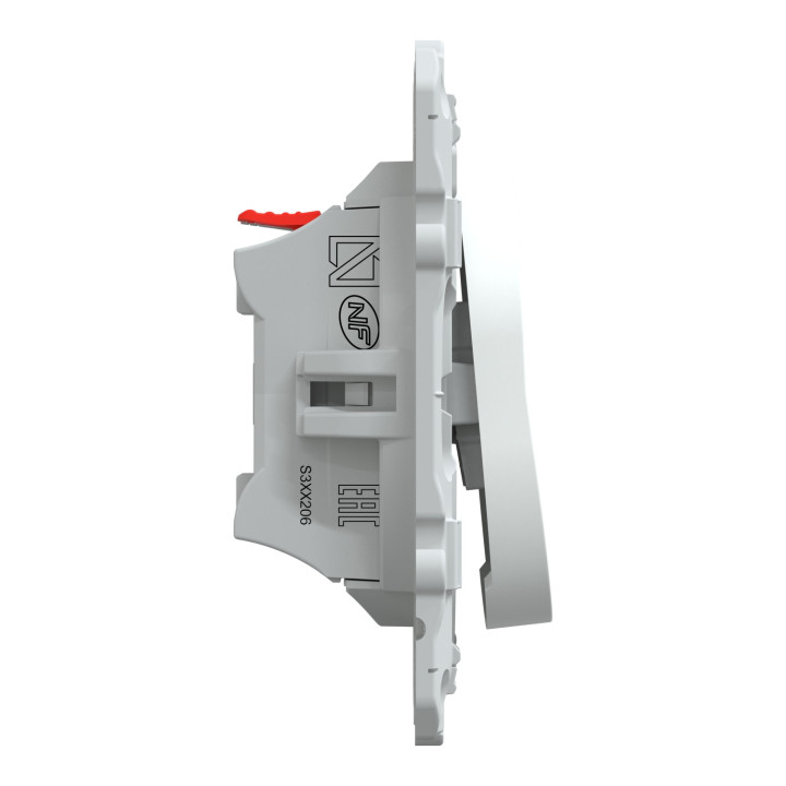 Bouton poussoir à fermeture Ovalis Schneider Electric - 10 A - 250V - Blanc - Faible profondeur