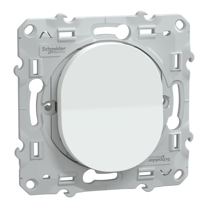 S320206 - Bouton poussoir à fermeture Ovalis Schneider Electric - avec enjoliveur et support de fixation