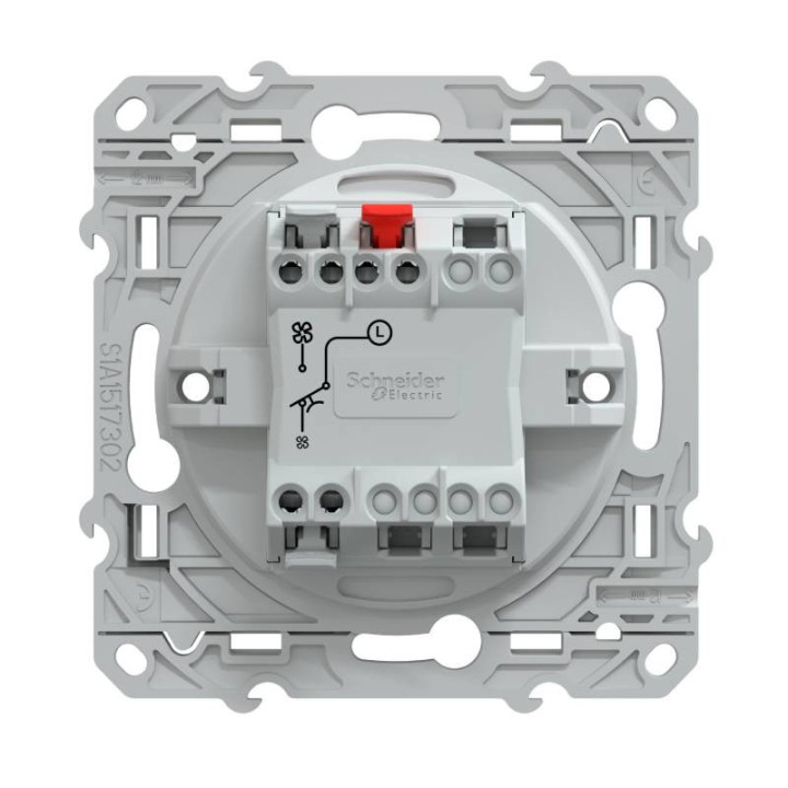 Bouton poussoir pour VMC Ovalis Schneider Electric  - livré avec support de fixation et enjoliveuir