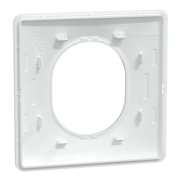 Plaque de finition Ovalis Schneider Electric - 1 poste - Blanc S320702