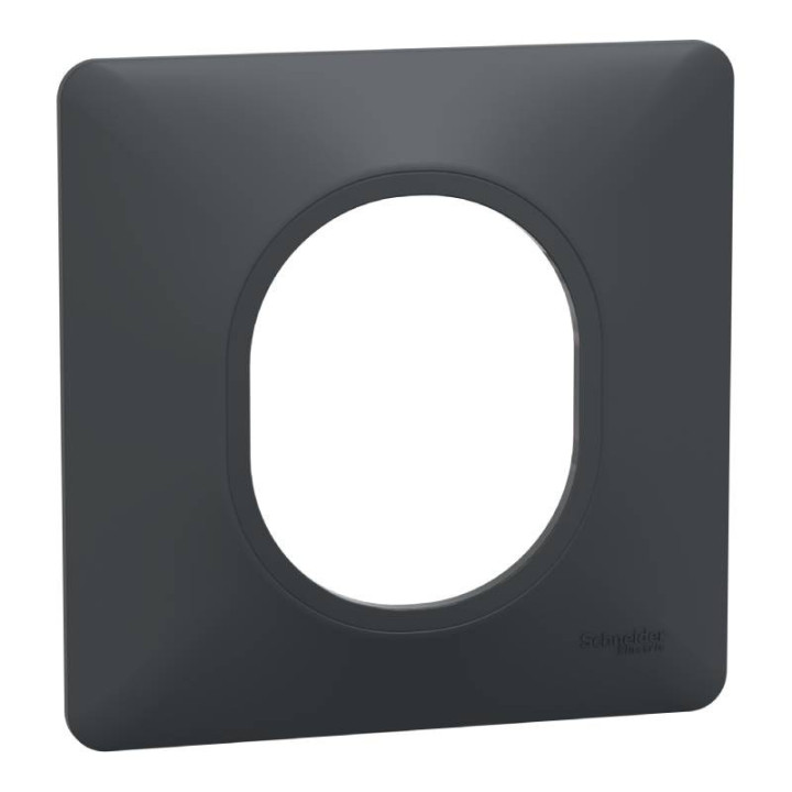 Plaque de finition Ovalis Schneider Electric - 1 poste - Anthracite