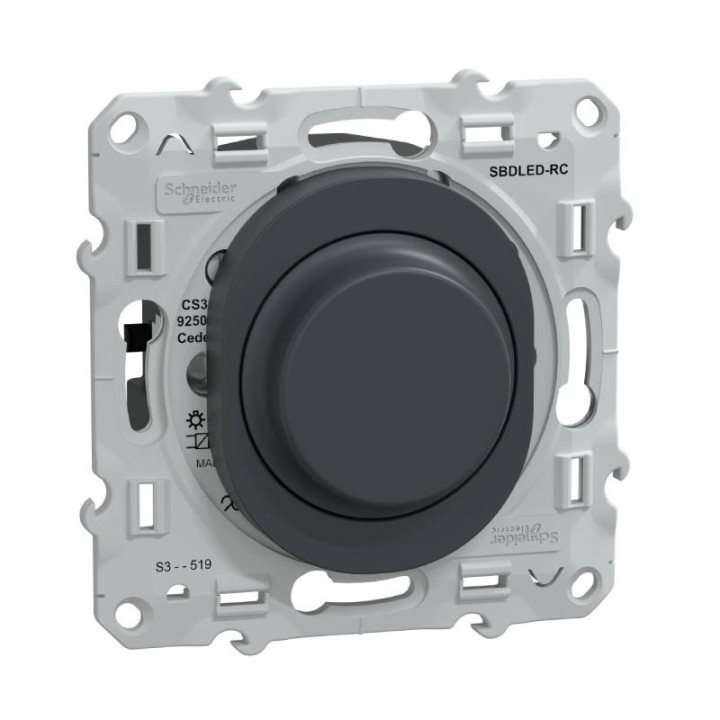 S340519 - Variateur de lumière Ovalis Schneider Electric  - avec support de fixation et enjoliveur