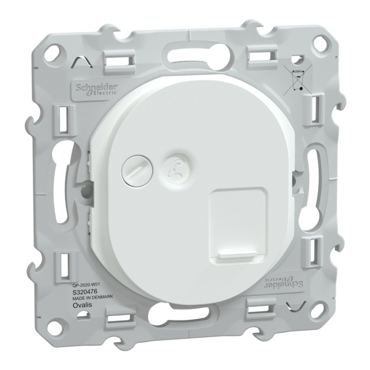 Prise VDI RJ45 Ovalis Schneider Electric - Grade 3 - Cat6 - STP - Blanc