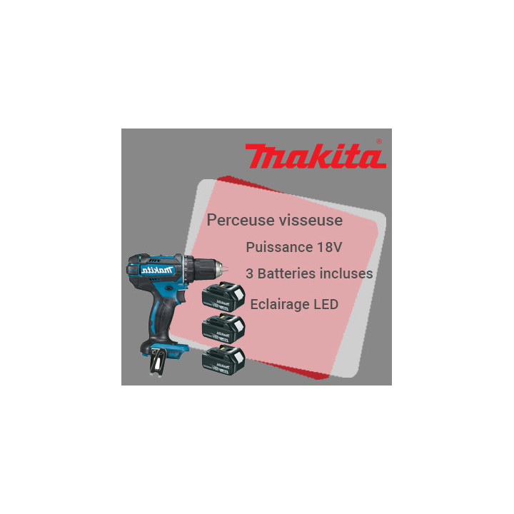 Perceuse visseuse 18 V Li-Ion - 4 Ah