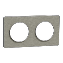 S530804KG - Odace Touch  - PLQ Kvadrat Perle/ alu - 2 postes horiz. ou vert. entraxe 71mm