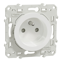 Prise de courant Odace 16A 2P+T - Blanc