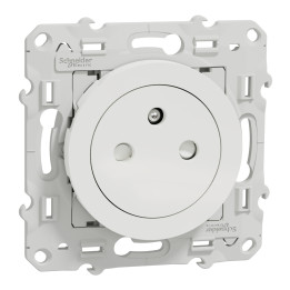 Prise de courant affleurante Odace 16A 2P+T - Blanc