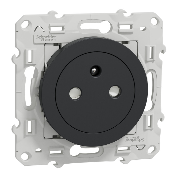 Prise de courant affleurante Odace 16A 2P+T - Anthracite