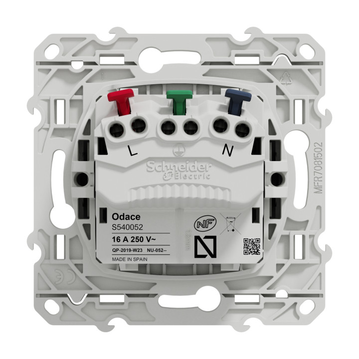 Prise de courant affleurante Odace 16A 2P+T - Anthracite