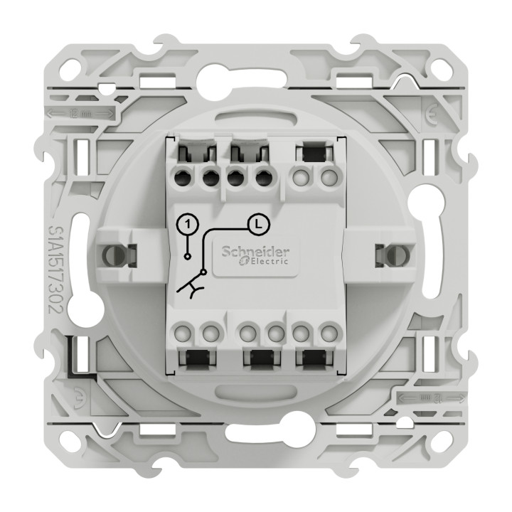 Bouton poussoir Odace 10A - Blanc