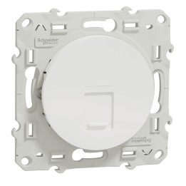 Prise téléphone RJ45 Grade 1 Odace - Cat. 5 UTP - Blanc