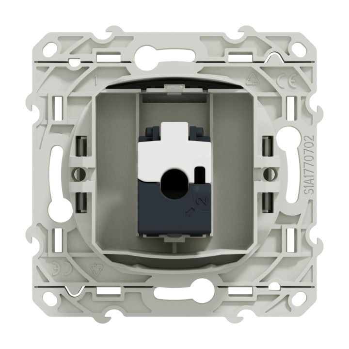 Prise téléphone RJ45 Grade 1 Odace - Cat. 5 UTP - Blanc
