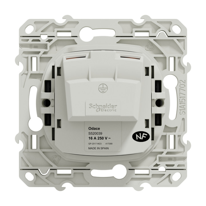 Odace prise 2P+T - anthracite - A vis