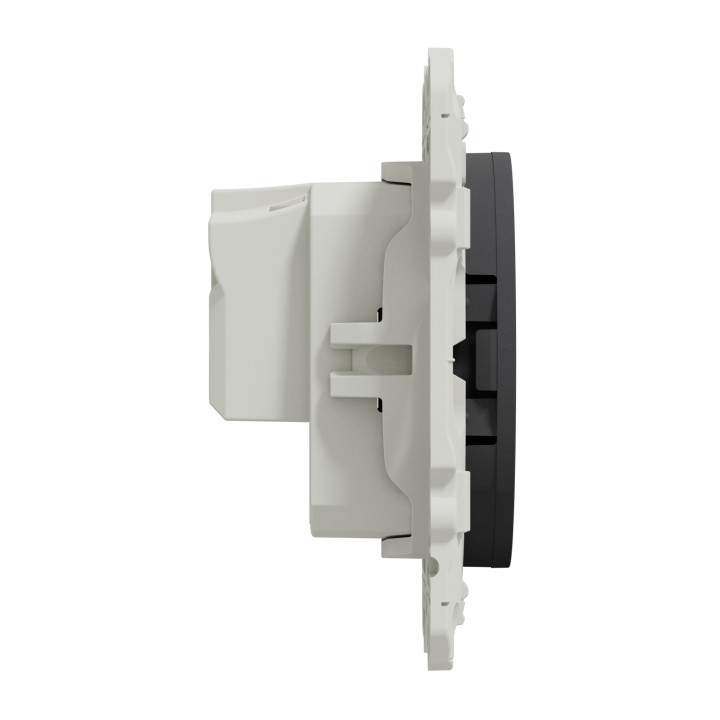 Odace prise 2P+T - anthracite - A vis