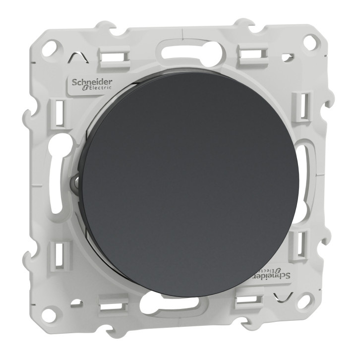 Bouton poussoir Odace 10A - Anthracite