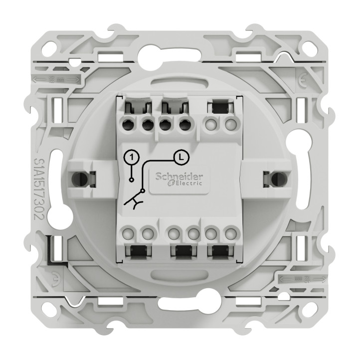 Bouton poussoir Odace 10A - Aluminium